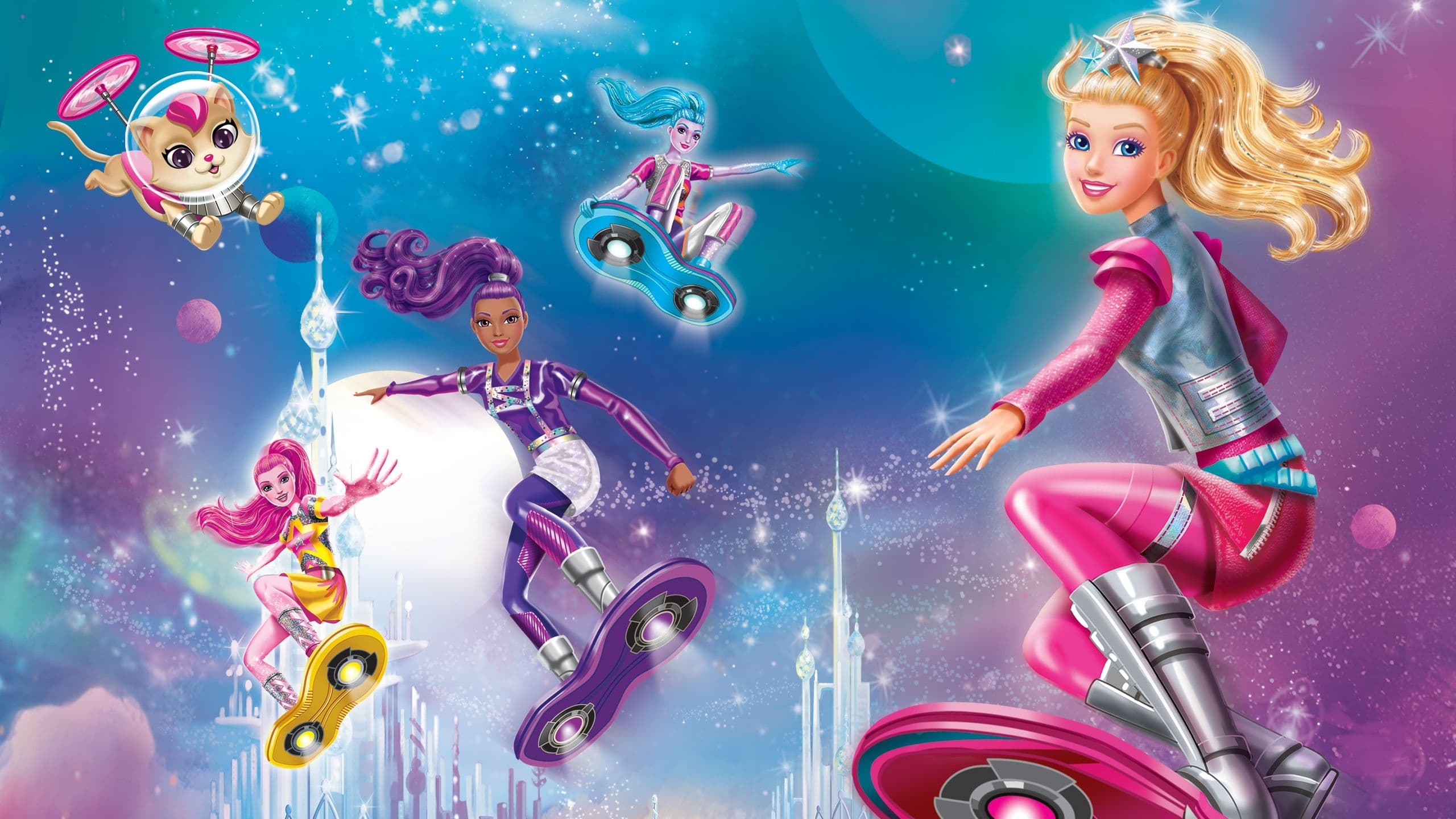 Phim Barbie: Cuộc Chiến Ngoài Không Gian - Barbie: Star Light Adventure 2016: Cô công chúa của vũ trụ dùng ván trượt bay, bay khắp các thiên hà xa xôi cùng thú cưng của cô, Pupcorn. Một ngày nọ, mọi thứ bắt đầu thay đổi khi những ngôi sao sáng lấp lánh bắt đầu mờ dần. Barbie du hành đến một hành tinh mới tuyệt đẹp để tham gia vào đội giải cứu đặc biệt nhằm cứu vớt những ngôi sao đang bị mờ dần.