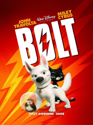 Bolt, một người chăn cừu trắng Mỹ, đã sống cả đời trên bộ chương trình truyền hình hành động của mình, nơi anh ta tin rằng anh ta có siêu năng lực. Khi được tách ra khỏi studio một cách tình cờ, anh gặp một con mèo cái có tên Găng tay và một con hamster tên Rhino. Anh ấy đang cố gắng tìm đường về nhà, đến phòng thu. Trên đường đi, anh biết rằng anh không có siêu năng lực và chương trình không có thật.