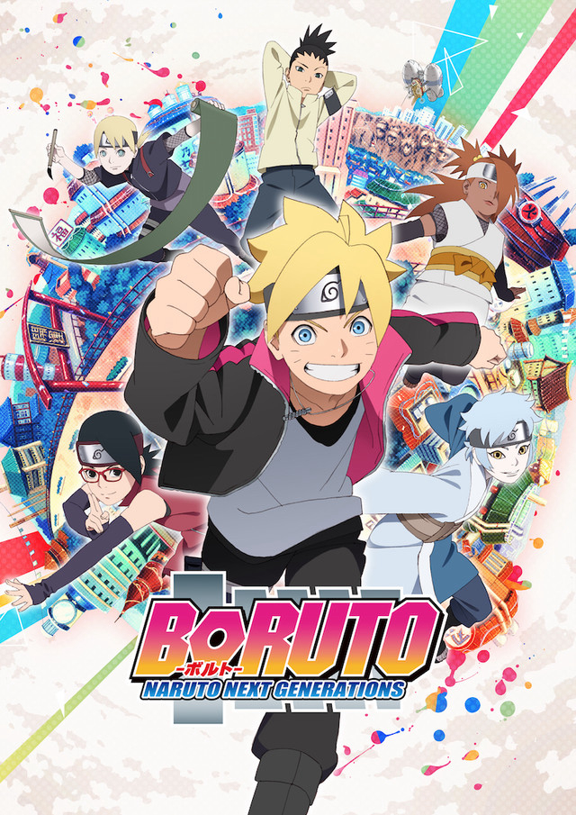 Anime Boruto được chuyển thể từ bộ truyện cùng tên được sáng tác bởi hai tác giả Ukyō Kodachi và Mikie Ikemoto. Bộ truyện lần đầu tiên được ra mắt trên Weekly Shonen Jump vào ngày 9 tháng 5 năm 2016. Nội dung của bộ truyện là phần tiếp theo dựa trên nội dung bộ truyện gốc của Masashi Kishimoto, kể về thời đại của Boruto, con trai của Hokage đệ thất Naruto.