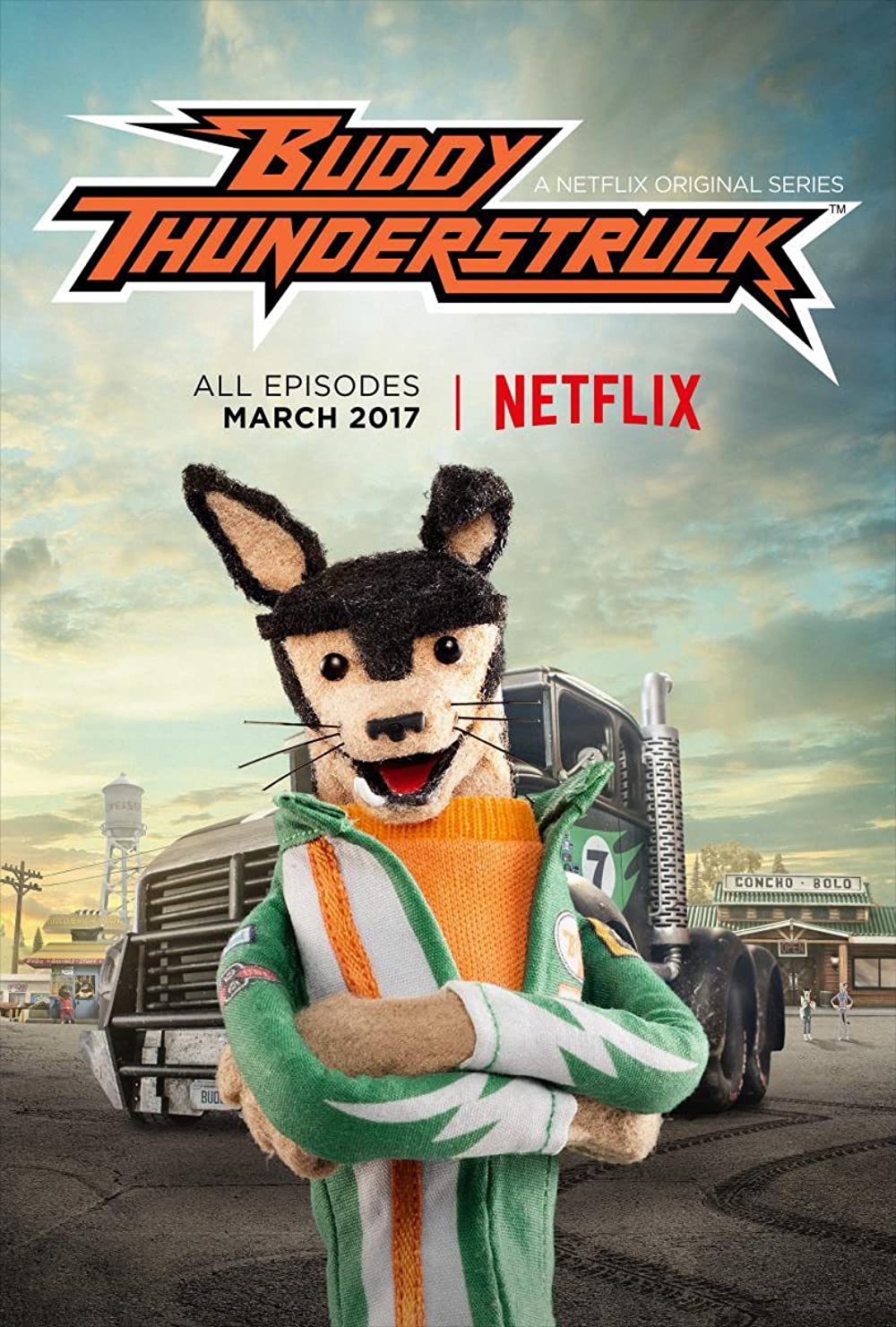 Mời bạn dõi theo những hành trình sôi động, đầy mạo hiểm của Buddy Thunderstruck, tay đua xe tải tự tin thích đem lại niềm vui cho thị trấn Greasepit.