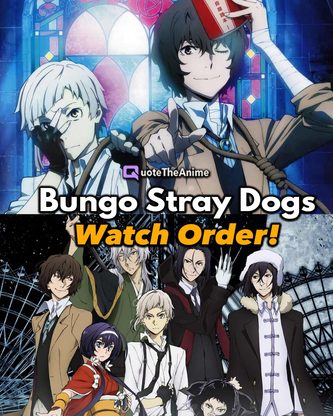 Bungo Stray Dogs 4 Những người đàn ông kỳ lạ đã gặp Atsushi Nakashima, một thanh niên sắp chết đói trong trại trẻ mồ côi. Anh bận lặn tự tử, một kẻ có thói quen tự sát, Osamu Dazai. Người đàn ông đeo kính lo lắng nhìn vào cuốn sổ, Kunikida một mình. Họ là nhân viên của "Cơ quan thám tử vũ trang" được đồn đại là chuyên giải quyết các vụ việc mà quân đội và cảnh sát không thể can thiệp. Hàng ngàn anh hùng văn học kỳ lạ chiến đấu với những khả năng khác nhau, đây là sự khởi đầu!