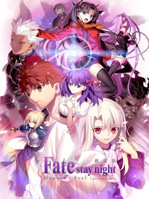 Fate/Stay Night: Heaven's Feel - I. Presage Flower (Cuộc Chiến Chén Thánh: Cảm Nhận Thiên Đường) - Emiya Shirou là một pháp sư trẻ tuổi đang theo học tại Học viện Homurahara ở thành phố Fuyuki. Một ngày nọ, sau khi dọn dẹp Trường đào tạo Bắn cung ở trường, anh ta bắt gặp một cuộc chiến giữa các sinh vật siêu nhân, và anh ta tham gia Chiến tranh Chén Thánh, một nghi lễ mà các pháp sư gọi là Master đã đánh nhau với Servant của mình để giành Chén Thánh. Shirou tham gia trận đấu để ngăn chặn một người bất lương từ chiến thắng Chén Thánh và để cứu những người vô tội, nhưng mọi thứ đã sai lầm khi một Shadow huyền bí bắt đầu giết người một cách bừa bãi ở Fuyuki ...