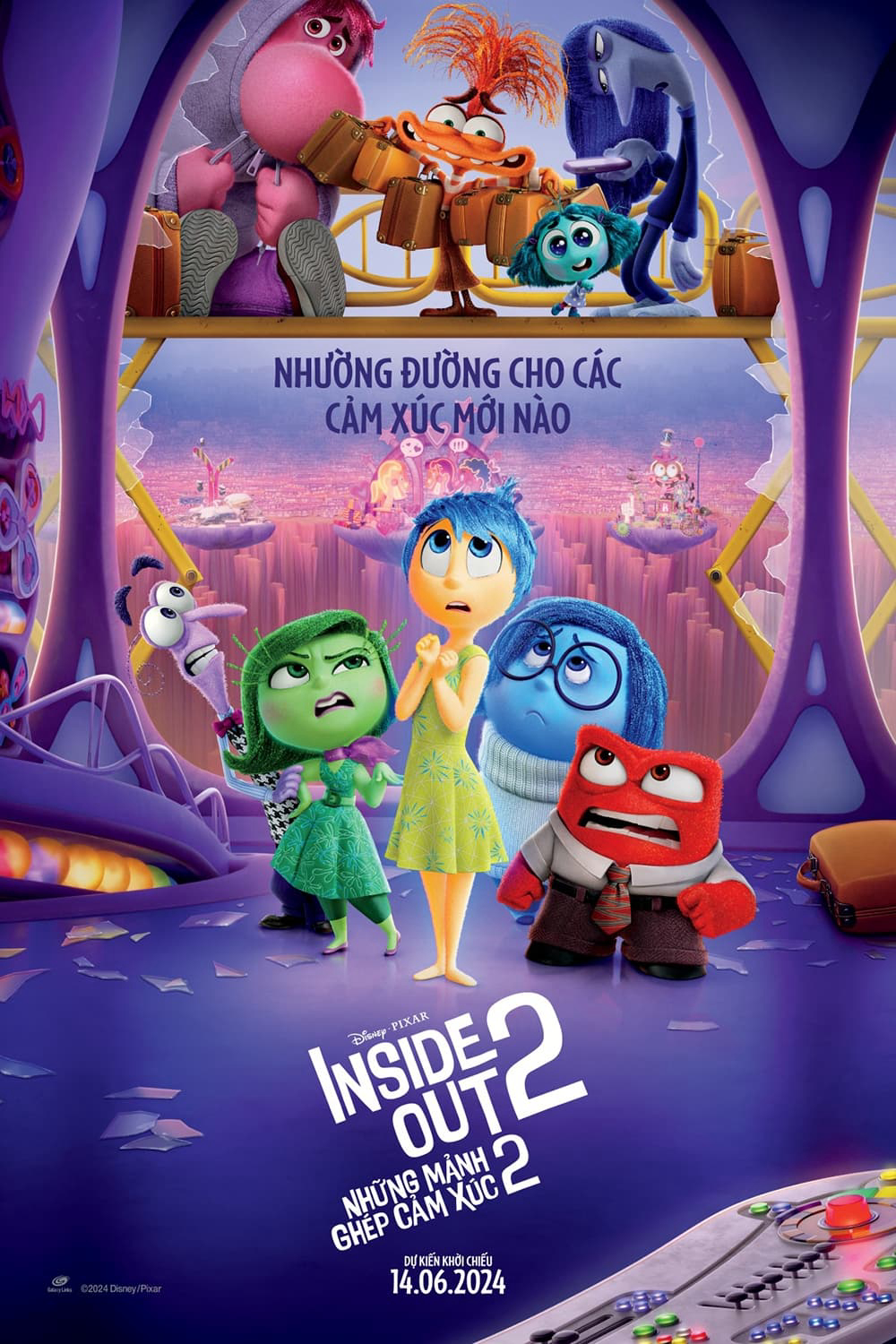 Bộ phim Inside Out 2 (Những Mảnh Ghép Cảm Xúc 2) tiếp nối câu chuyện của Riley, cô bé đã trưởng thành thành thiếu niên 13 tuổi, đang đối mặt với những thử thách mới trong cuộc sống như chia tay bạn bè, thay đổi trường học và khám phá bản thân. Bên trong tâm trí của Riley, các Cảm xúc (Joy, Sadness, Anger, Fear và Disgust) cũng đang phải thích nghi với những thay đổi này. Sự xuất hiện của những Cảm xúc mới như Lo Âu, Ghen Tị, Xấu Hổ và Chán Nản càng khiến mọi thứ trở nên phức tạp hơn. Nhóm Cảm xúc cũ phải học cách dung hòa với những Cảm xúc mới và giúp Riley vượt qua những khó khăn tuổi mới lớn.