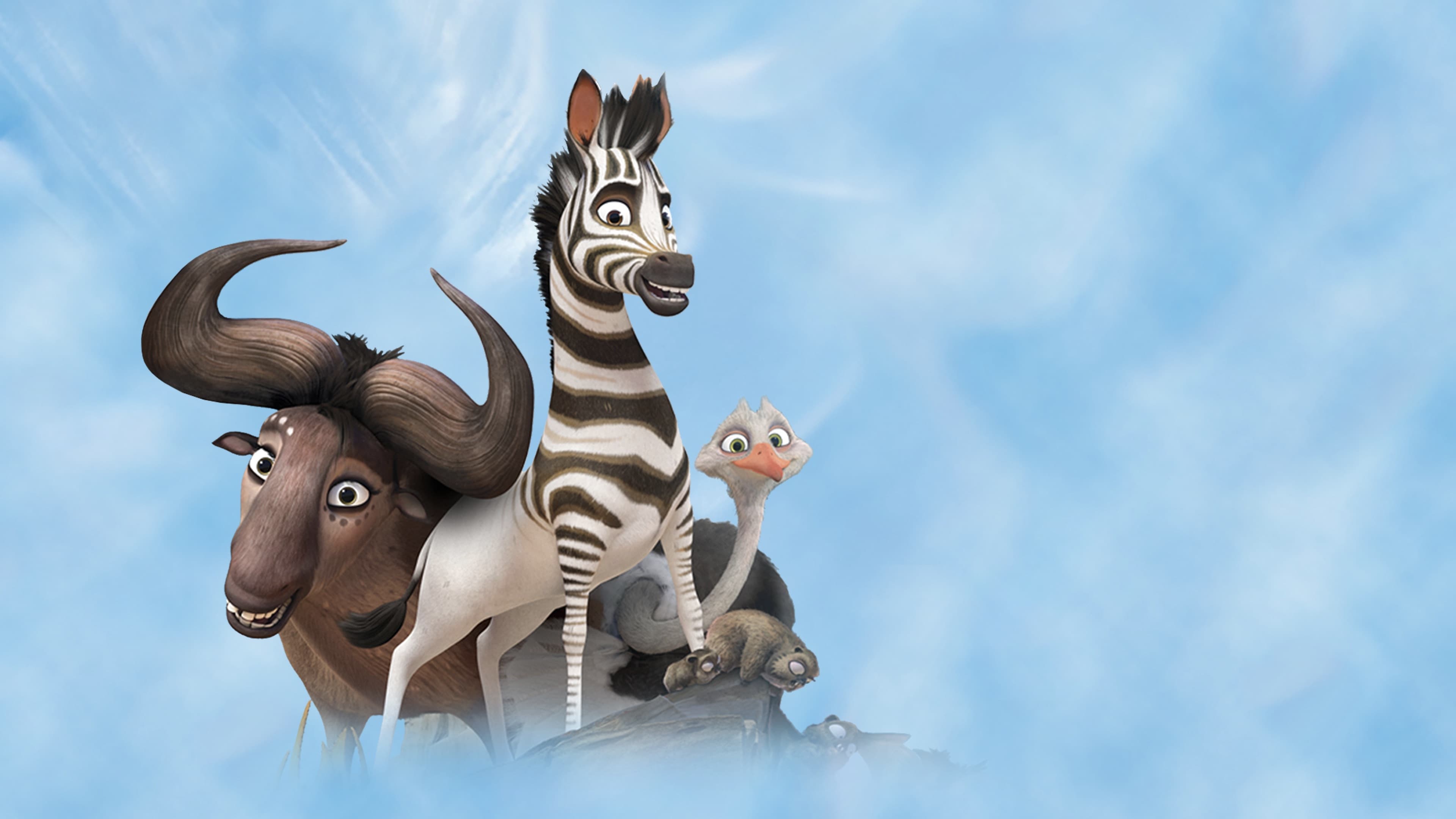 A half-striped zebra is blamed for the drought and leaves his herd in search of his missing stripes. He is joined on his quest by an overprotective wildebeest and a flamboyant ostrich; they defeat the tyrannical leopard and save his herd.