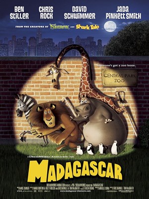 Madagascar (Madagascar: Cuộc Phiêu Lưu Đến Madagascar)&nbsp;- Tại sở thú trung tâm New York, một con sư tử, con ngựa vằn, một hươu cao cổ và một con hà mã kết bạn với nhau và chúng cũng là "sao" của các sô diễn. Rồi đến khi một con thú bị biến mất trong chuồng, thì ba con khác cũng thoát ra để tìm con thú bị lạc đã đi theo chiếc thuyền đến tận một hòn đảo của Madagascar - Châu Phi. Chiếc tàu bị lật ngoài biển, tất cả các con thú bị giam cầm đã nếm trải thế nào là môi trường hoang dã…