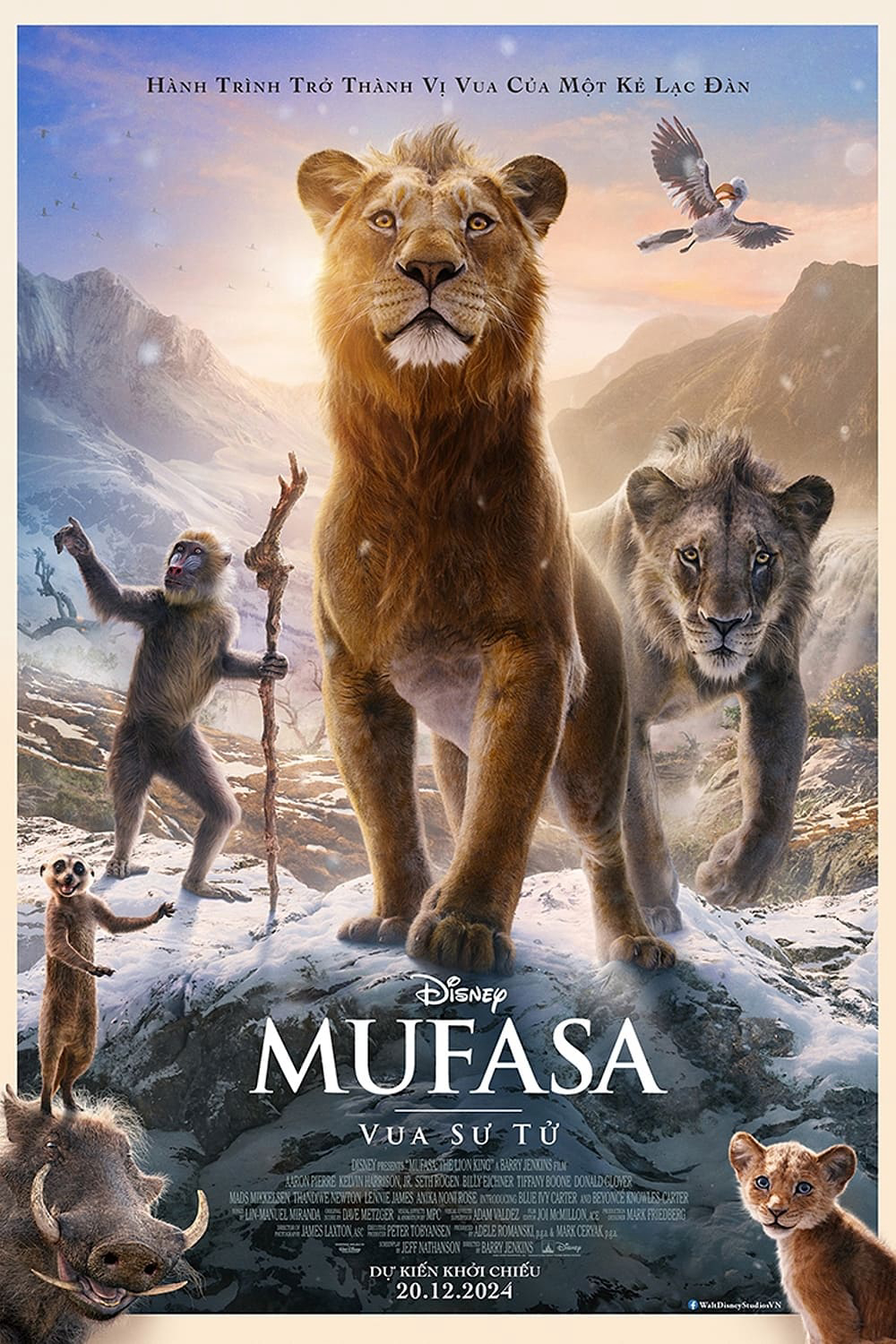 Mufasa: Vua Sư Tử là phần tiền truyện của bộ phim hoạt hình Vua Sư Tử trứ danh, kể về cuộc đời của Mufasa - cha của Simba. Phim là hành trình Mufasa từ một chú sư tử mồ côi lạc đàn trở thành vị vua sư tử huyền thoại của Xứ Vua (Pride Land). Ngoài ra, quá khứ về tên phản diện Scar và hành trình hắc hóa của hắn cũng sẽ được phơi bày trong phần phim này.