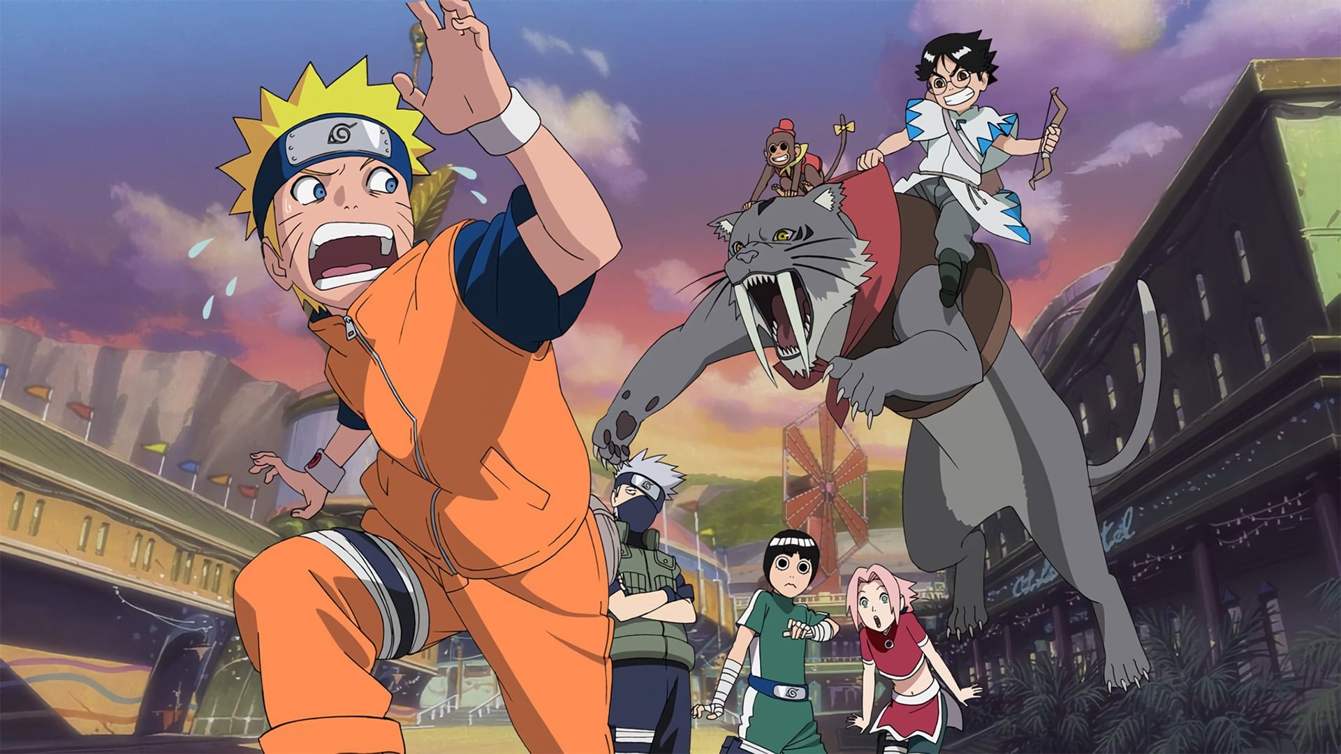 Câu chuyện bắt đầu từ việc bộ bốn Naruto, Sakura, Rock Lee và Kakashi nhận nhiệm vụ bảo vệ vị hoàng tử béo hay ham chơi Michiru và cậu con trai với cặp kính cận to Hikaru bắn mũi tên đầu cao su vào băng bảo vệ trán của Naruto và cho rằng những Ninja này thật vô dụng. Theo lời của Tsunade, đây là một nơi du lịch khá nổi tiếng với hòn đảo hình mặt trăng liềm cùng với biển đẹp luôn khiến bà bị cuốn hút bởi nó và rất mong một ngày nào đó sẽ được đến đây. Bộ bốn này phải chống lại bọn cướp tấn công những du khách theo cảnh báo của Tsunade. Ban đêm khi hai bố con Michiru ăn uống sung sướng mà cả bốn phải ăn mì ở ngoài, chưa kể cơn rét vào đêm khuya khoắt ...