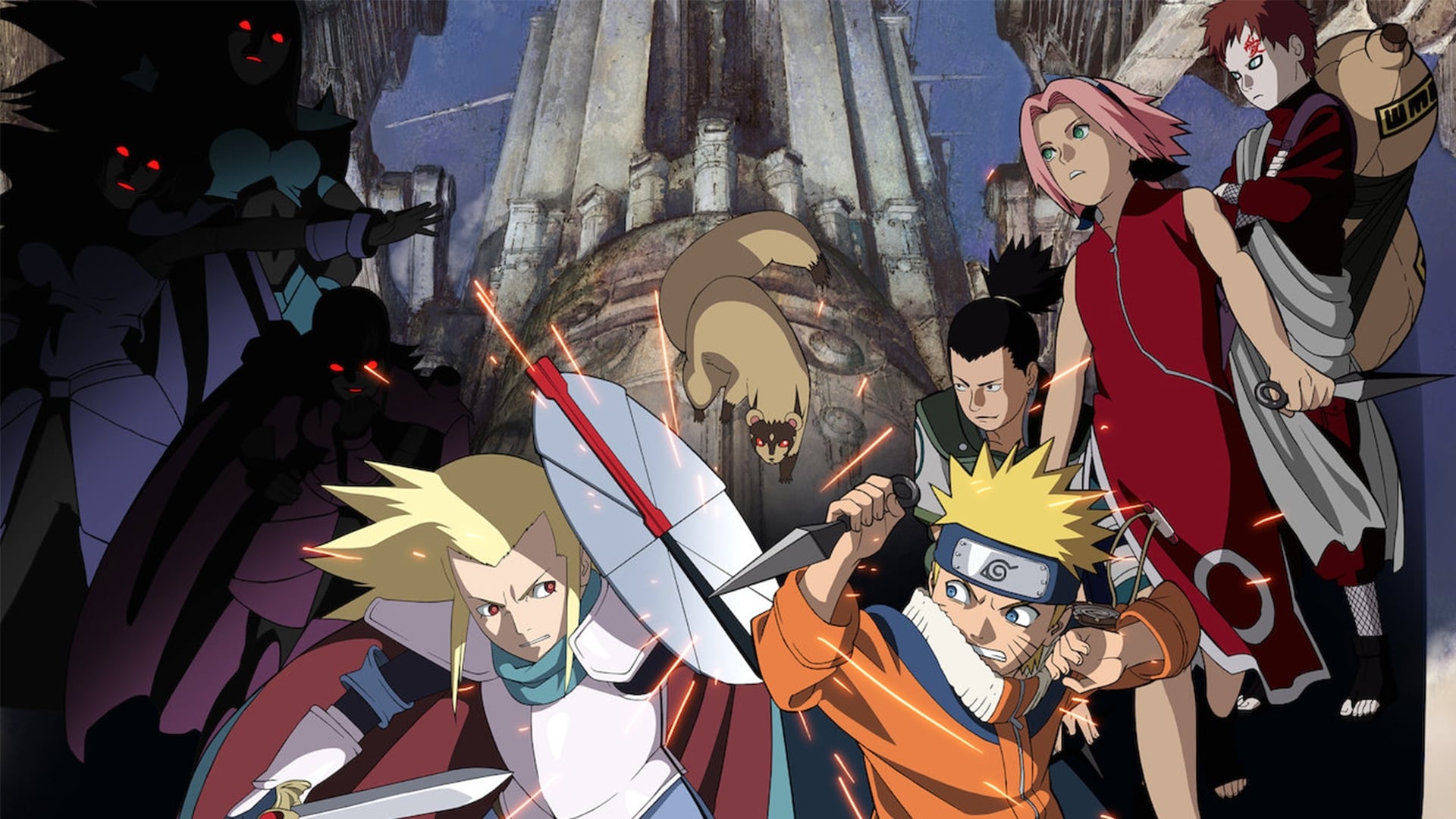 Naruto the Movie 2: Huyền Thoại Đá Gelel: Câu chuyện mở đầu với trận chiến tại một bờ biển hoang vắng vào ban đêm giữa ninja làng Cát và những tên khổng lồ mặc chiếc áo giáp nâu. Những ninja làng Cát đang hoàn toàn bị thất thế trước những tên to lớn này. Một trận chiến mới của Naruto bắt đầu.