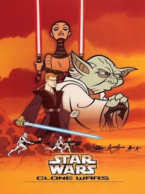 Star Wars: Clone Wars (2003) là một loạt phim hoạt hình ngắn do Genndy Tartakovsky sản xuất, diễn ra giữa các sự kiện của Star Wars: Episode II - Attack of the Clones và Episode III - Revenge of the Sith. Phim tập trung vào cuộc chiến giữa lực lượng Jedi và quân đội Separatist, khám phá những trận đánh hoành tráng và sự phát triển của các nhân vật như Anakin Skywalker, Obi-Wan Kenobi và các Jedi khác. Mỗi tập phim chỉ kéo dài khoảng 3-15 phút, nhưng đã khắc họa một cách mạnh mẽ những cuộc chiến, kỹ năng chiến đấu của các Jedi và sự nổi dậy của Dark Side. Clone Wars được đánh giá cao về phong cách hoạt hình độc đáo, hành động mãn nhãn và cách kể chuyện sáng tạo, tạo nền tảng cho các tác phẩm tiếp theo trong vũ trụ Star Wars.Tập 1 bao gồm mùa 1 và mùa 2, Tập 2 bao gồm mùa 3.