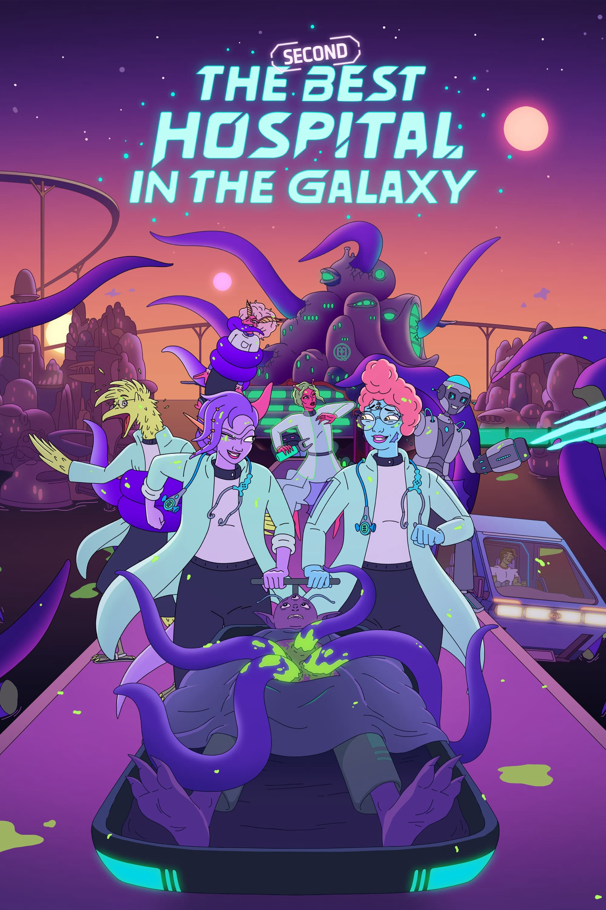 Dr. Sleech and Dr. Klak — aliens, best friends and intergalactically renowned surgeons — tackle anxiety-eating parasites, illegal time loops and deep-space STIs.