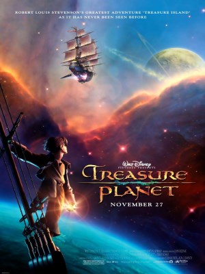 Bối cảnh của phim Treasure Planet (Hành Tinh Báu Vật) là một không gian góp mặt các tàu không gian, hòn đảo xa xôi và những cuộc phiêu lưu đầy mạo hiểm. Câu chuyện theo chân Jim Hawkins, một chàng trai trẻ sống ở một thị trấn nhỏ, khi anh cùng với một thuyền trưởng cũng là một người bạn tin cậy, John Silver, và một đội thám hiểm khám phá vũ trụ để tìm kiếm hòn đảo chứa đầy kho báu.