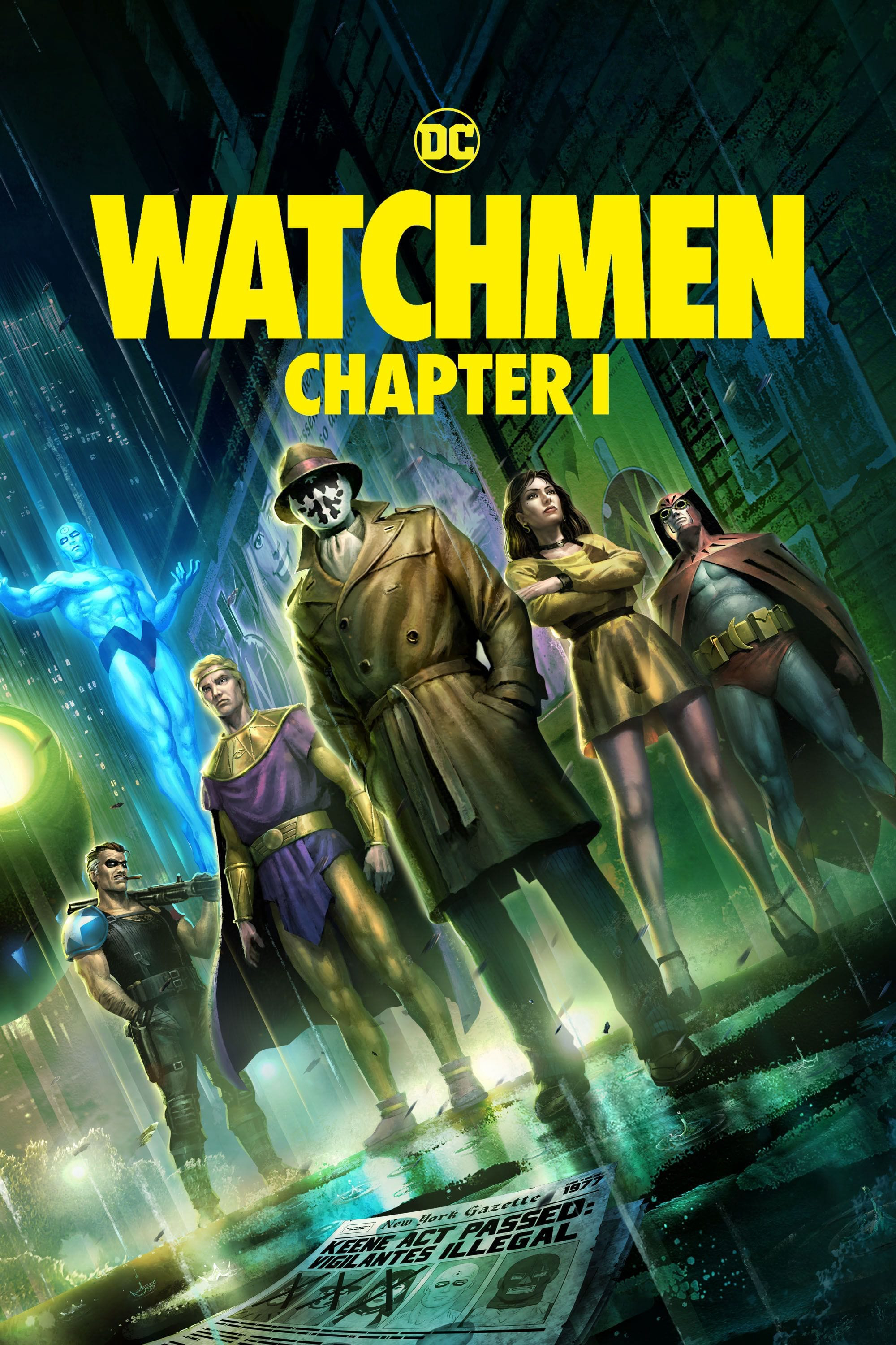 In an alternate world history shaped by superheroes, once-celebrated "costumed adventurers" have been banned by a society disenchanted with vigilantism. Now, in 1985, the murder of The Comedian, a hero-turned-government operative, draws the attention of Rorschach, the last of the outlawed vigilantes. Rorschach’s investigation embroils his retired colleagues, Nite Owl, Silk Spectre, Dr. Manhattan and Ozymandias, in conflict with their pasts, with each other and in a mystery that threatens their lives and a world on the brink of war.